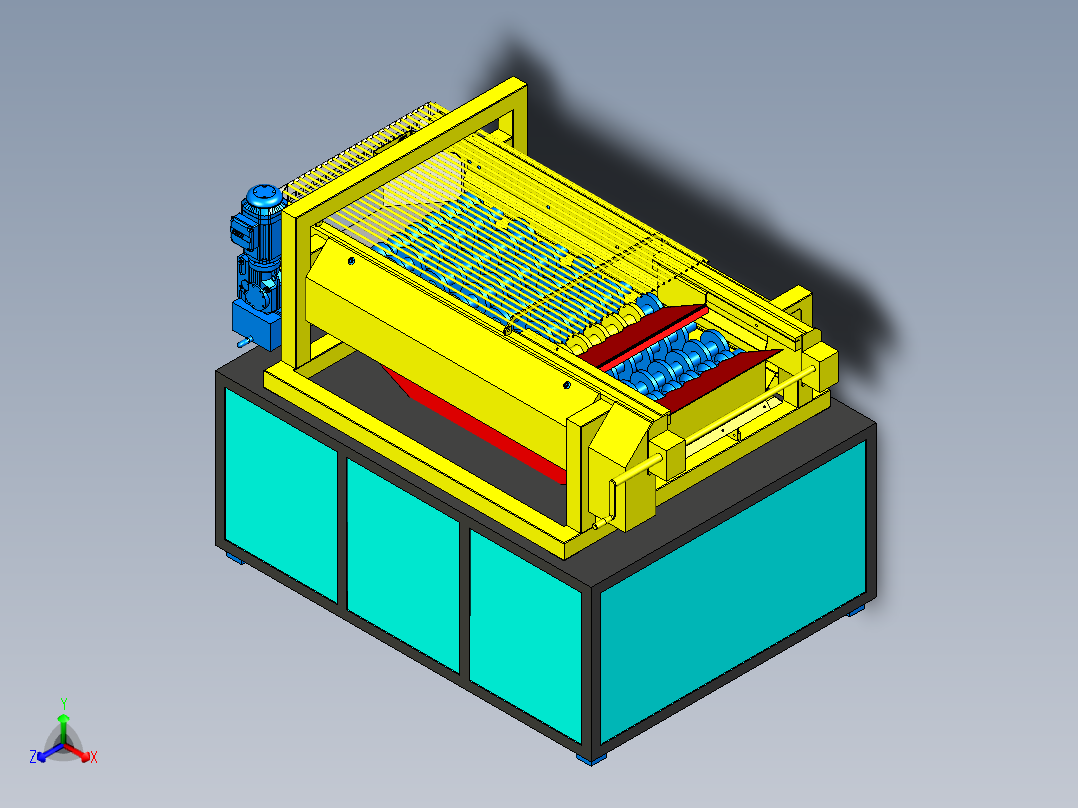 水果大小自动筛选设备三维设计正等轴测图