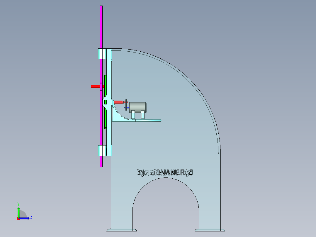 B3003257-将圆形运动转换为线性运动的系统左视图