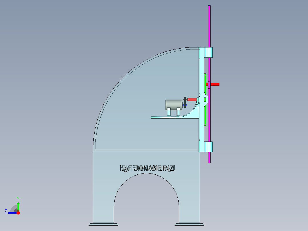 B3003257-将圆形运动转换为线性运动的系统右视图