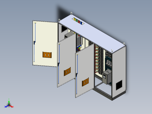 三柜组装万能断路器630A竖装刀开关plc控制柜 55360