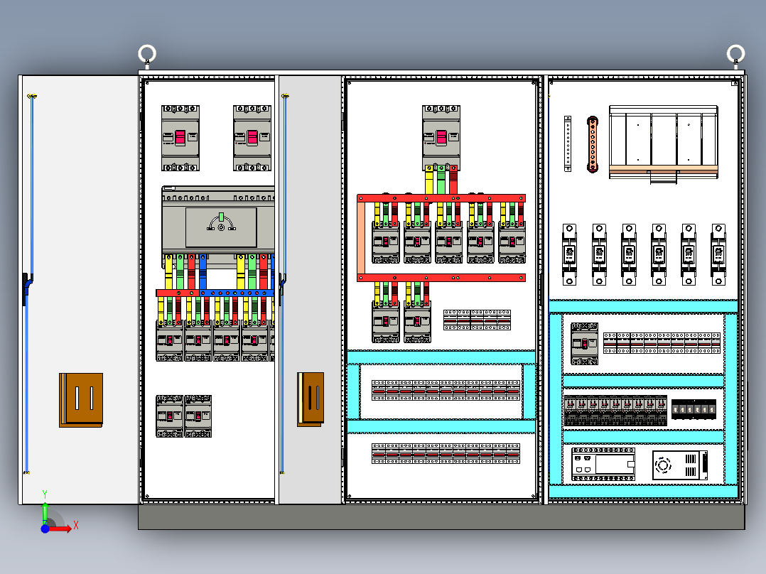 三柜组装630A电源柜控制柜 55251前视图