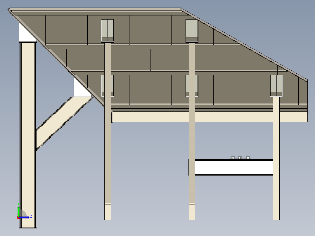 B3004400-骨料料斗 40立方米左视图