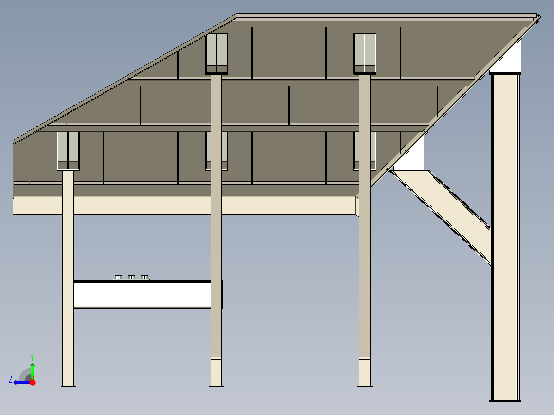 B3004400-骨料料斗 40立方米右视图