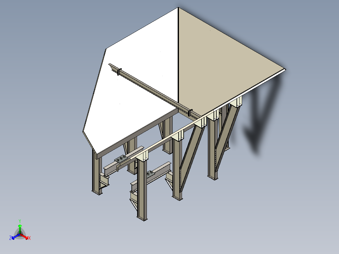 B3004400-骨料料斗 40立方米正等轴测图