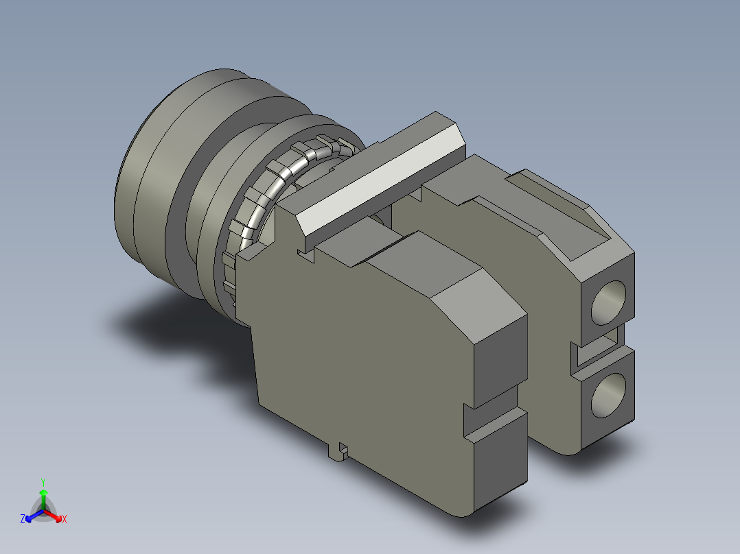LA42天逸绿色自复22按钮开关正等轴测图