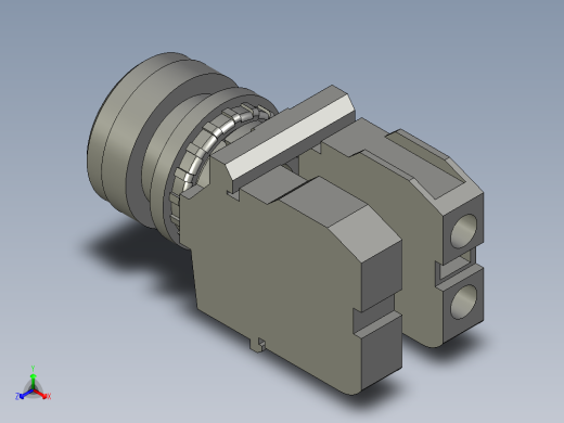 LA42天逸绿色自复22按钮开关正等轴测缩略图