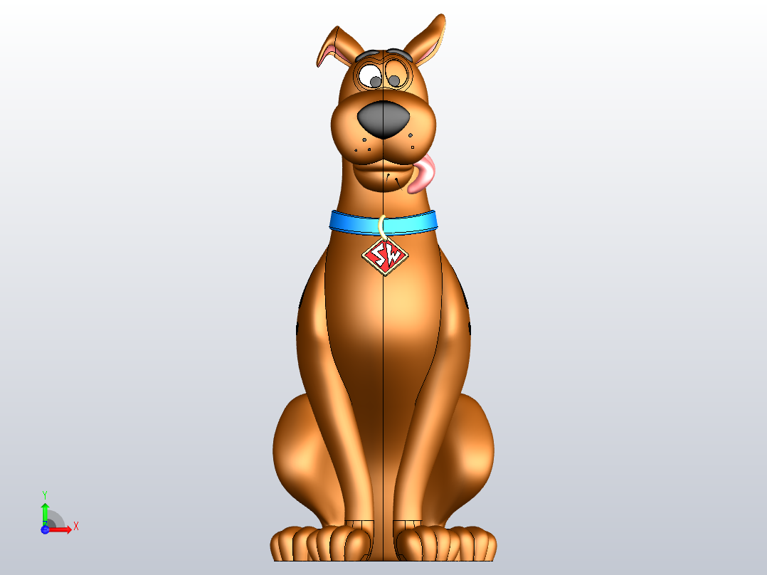 史努比玩具模型solidworks原文件前视图