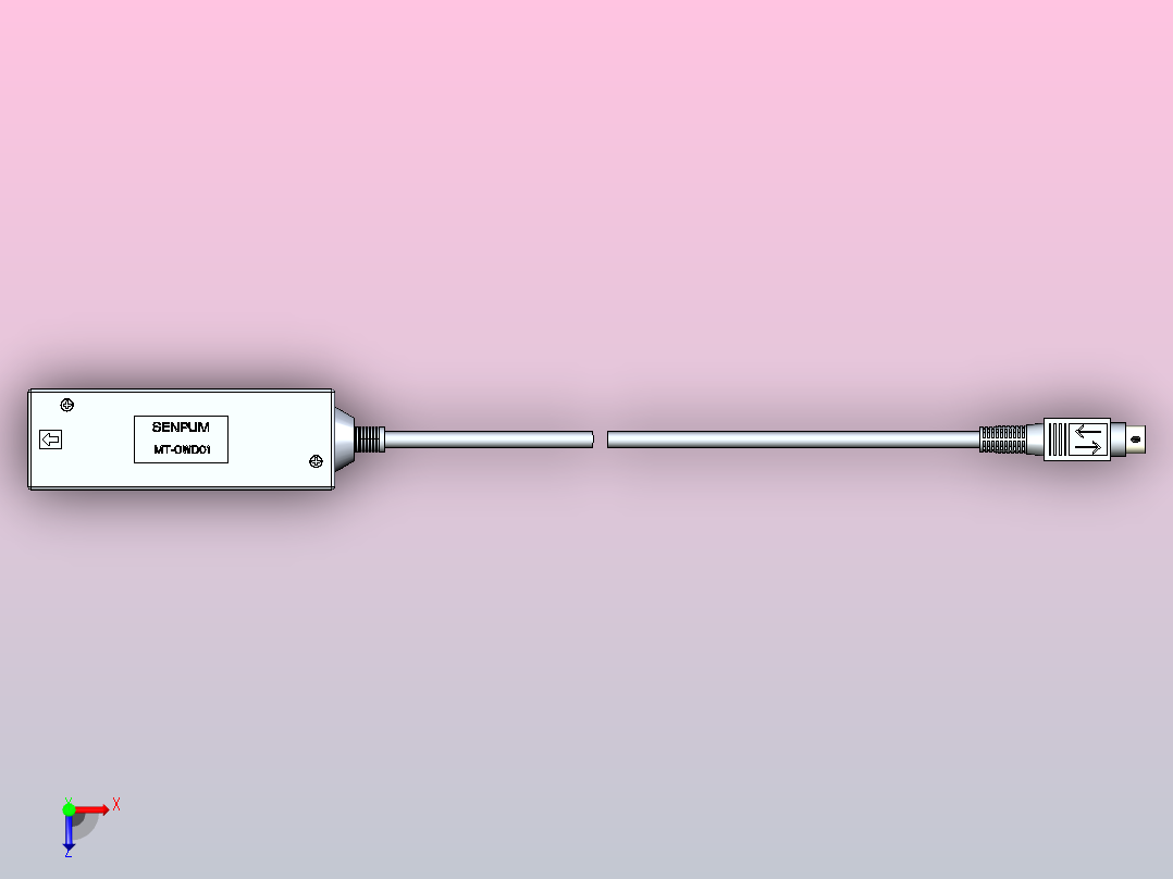 深浦接触式位移传感器 MT-OWD01信号转换器3d俯视图