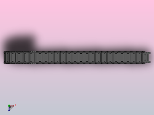 弯曲半径125内高30两侧打开型封闭式拖链_DMD30CD-30-75-125R-30俯视缩略图