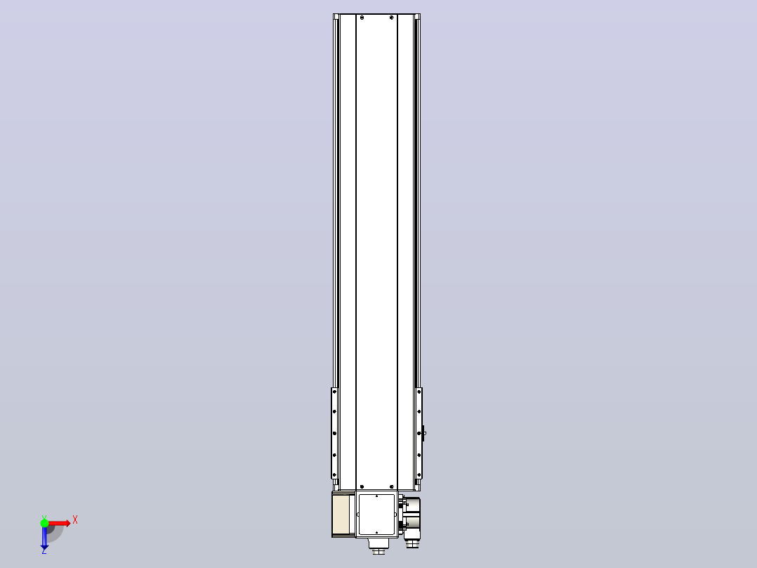 皮带直线轴半封闭可选导轨TPA-HNB-220D-176-L800-LP-Y-P1K-N3俯视图