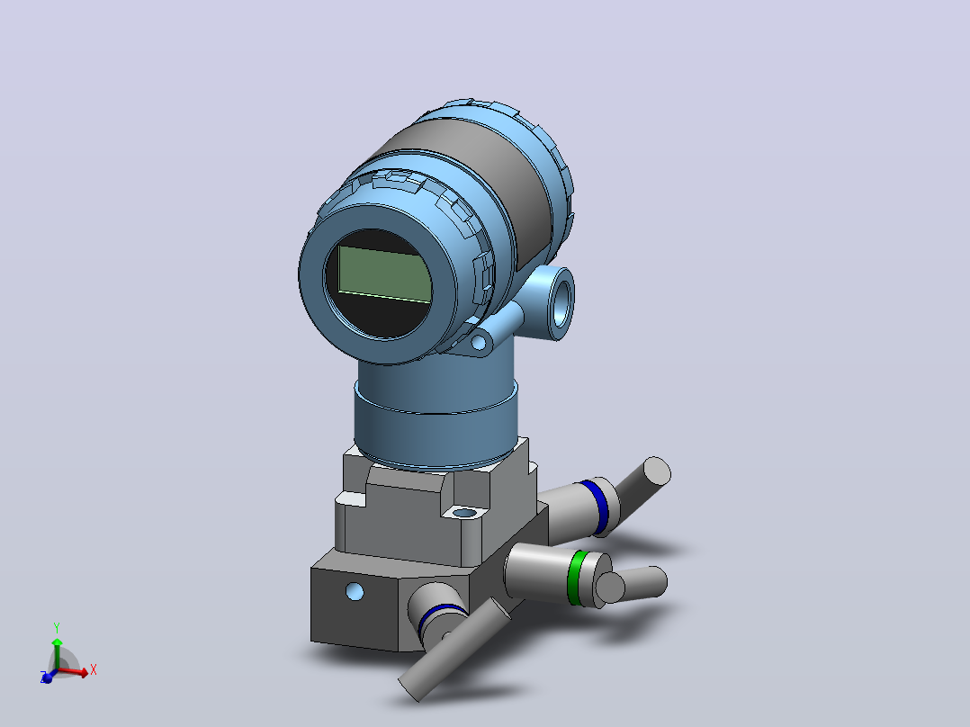 液位计，压力表User Library-2051C Coplanar Flange Pressure Transmitter_主视图