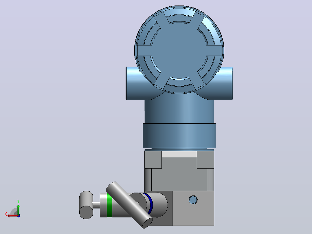 液位计，压力表User Library-2051C Coplanar Flange Pressure Transmitter_后视图