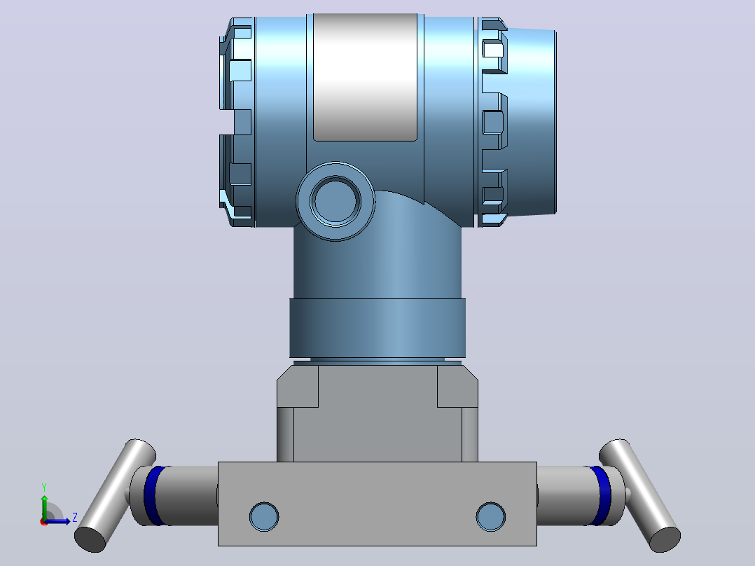 液位计，压力表User Library-2051C Coplanar Flange Pressure Transmitter_左视图