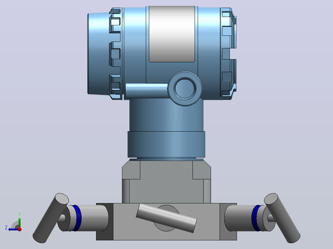 液位计，压力表User Library-2051C Coplanar Flange Pressure Transmitter_右视图