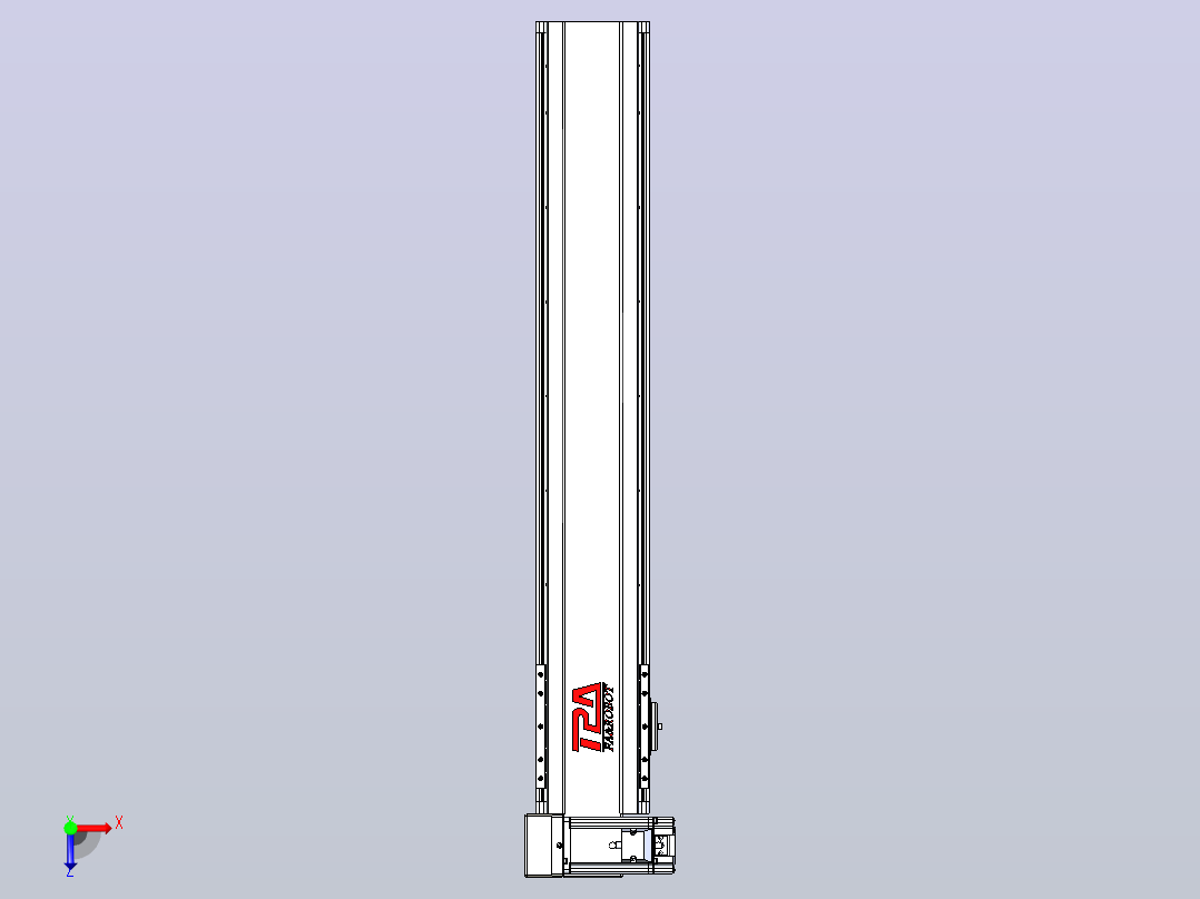 皮带直线轴半封闭可选导轨TPA-HNB-120D-110-L600-LU-Y-P40-N3俯视图