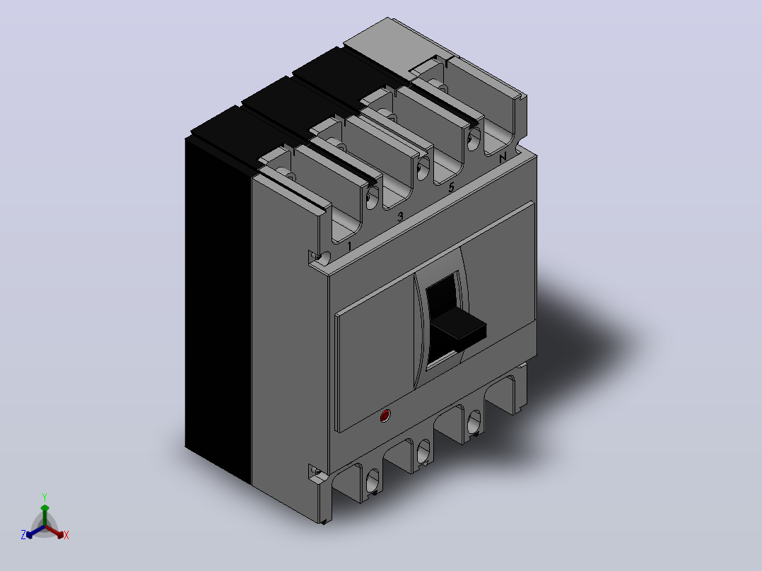 TGM1 63-250系列 插入塑料外壳式断路器[TGM1-63L╱4]正等轴测图
