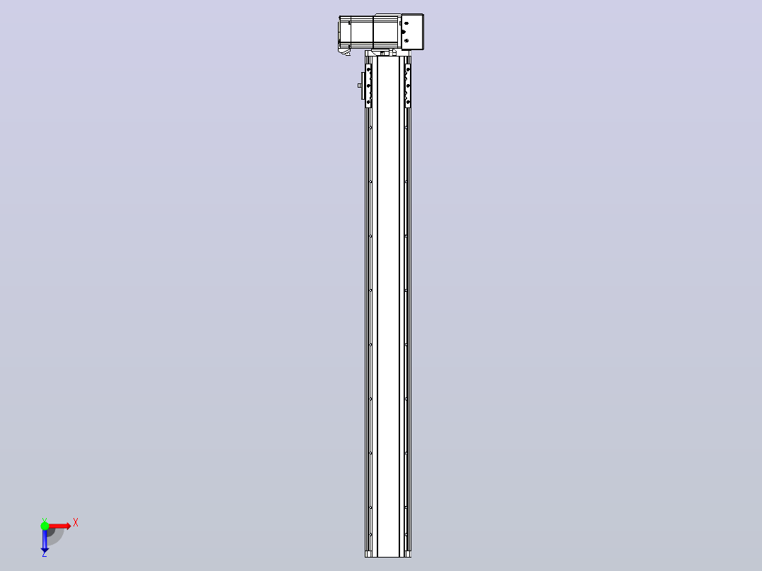 皮带直线轴半封闭可选导轨TPA-HNB-85D-90-L750-LU-Y-P20-N3俯视图