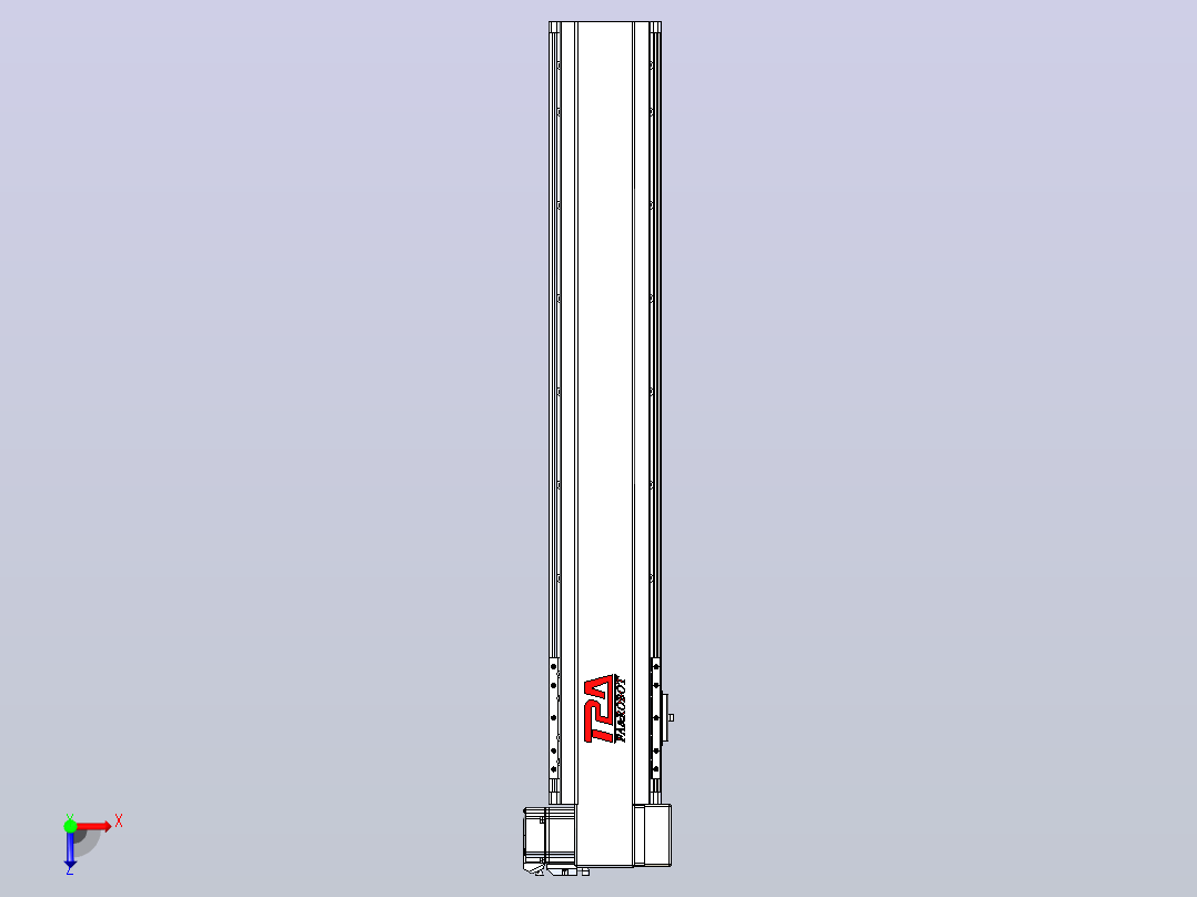 皮带直线轴半封闭可选导轨TPA-HNB-120D-110-L600-RP-C-P40-N3俯视图
