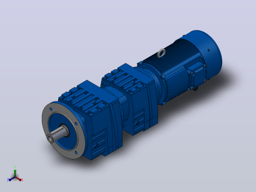 RF37R17法兰轴伸式组合型斜齿轮减速机RF37R17-Y0.18-4P-63-M1-0°-Φ160