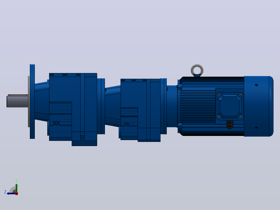 RF37R17法兰轴伸式组合型斜齿轮减速机RF37R17-Y0.18-4P-63-M1-0°-Φ160右视图