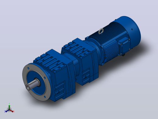RF37R17法兰轴伸式组合型斜齿轮减速机RF37R17-Y0.18-4P-63-M1-0°-Φ160正等轴测缩略图