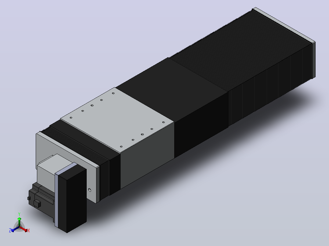 直线模组DMBF220-LDCR（电机左下折）[DMBF220-L45S500-DT750-A2U-LDCR]正等轴测图