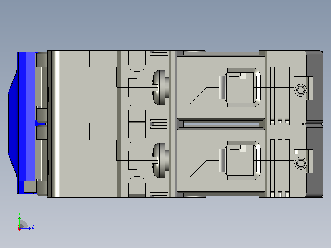 NB1-63H 2P小型断路器三维模型202307左视图