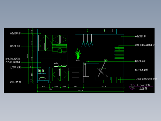 厨房立剖面图-FH05C159