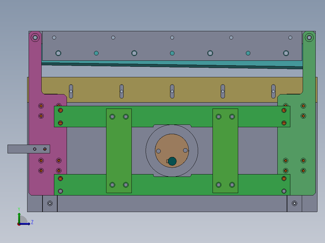 薄膜胶袋制袋机（sw19可编辑+工程图）左视图