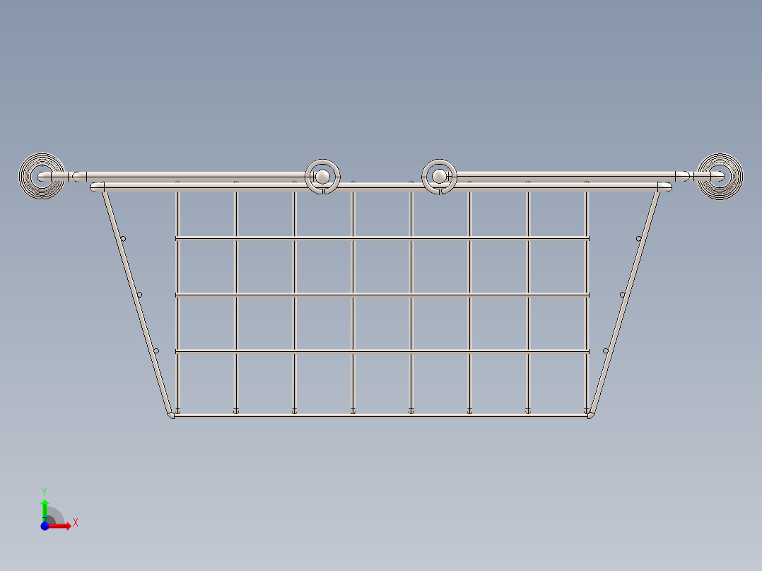 不锈钢网篮子3D数模图纸 STEP格式前视图