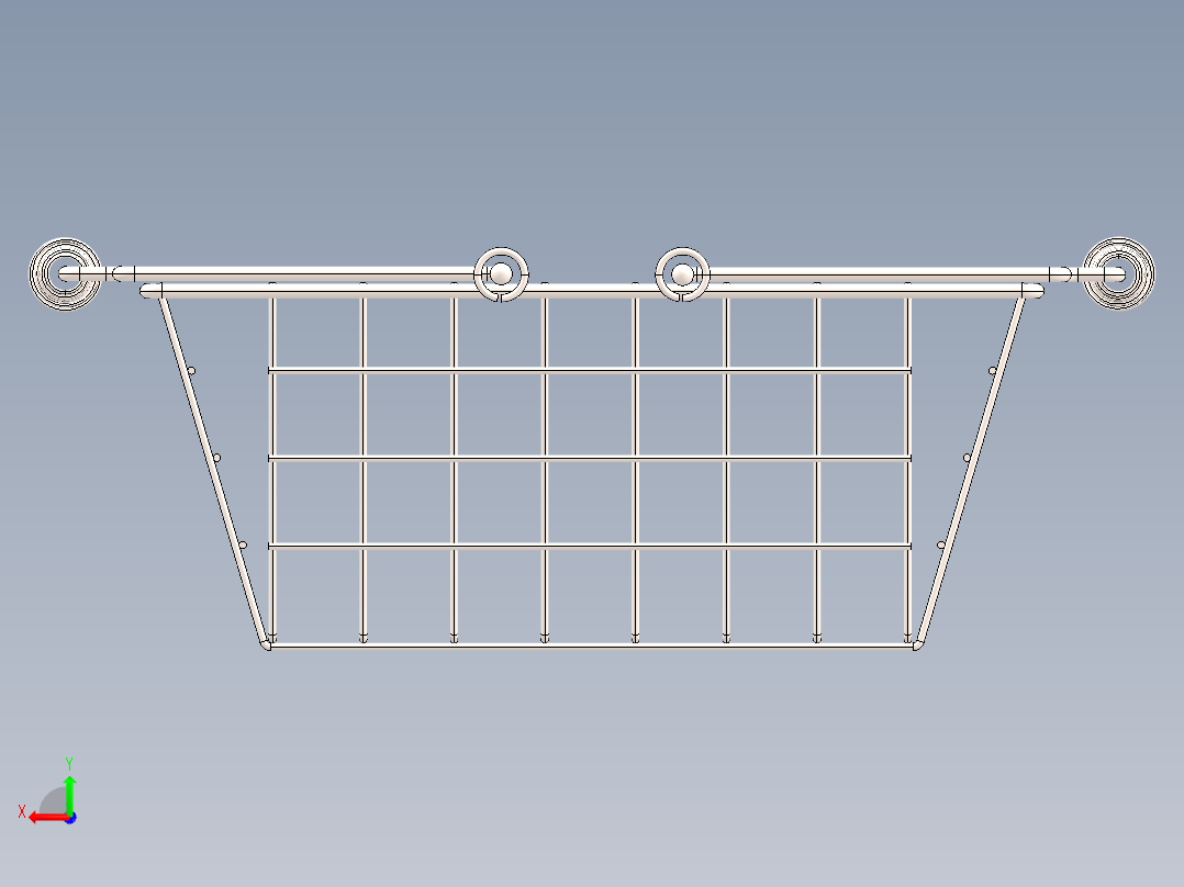 不锈钢网篮子3D数模图纸 STEP格式后视图
