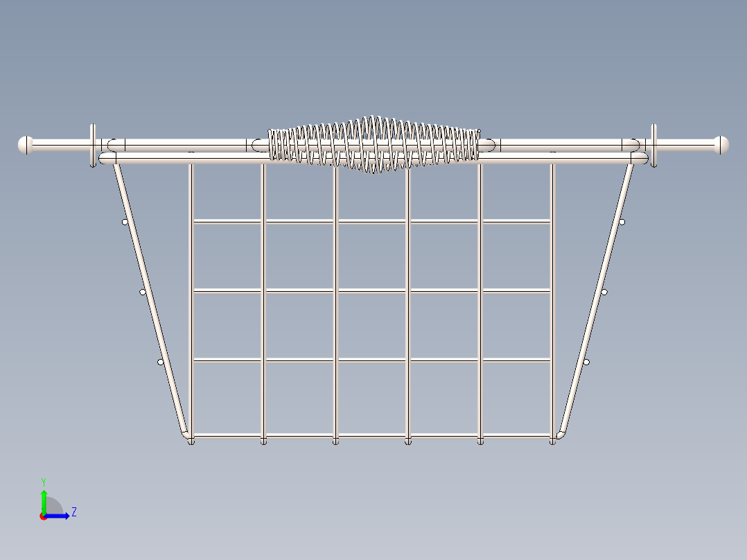 不锈钢网篮子3D数模图纸 STEP格式左视图