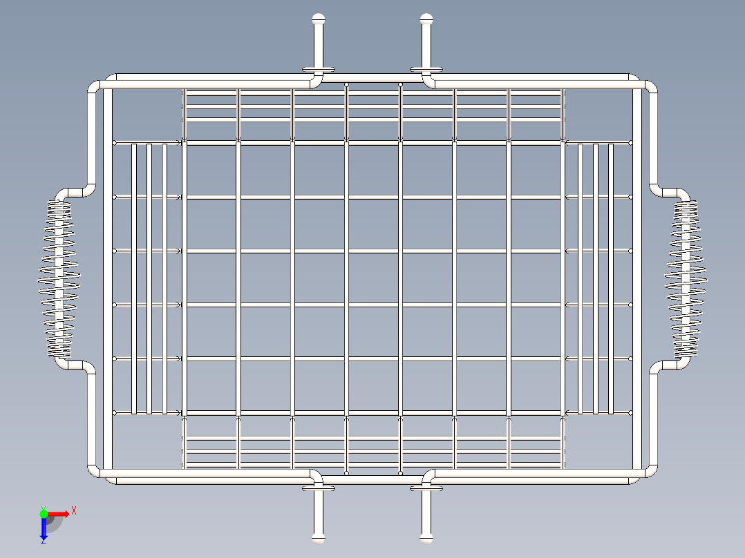 不锈钢网篮子3D数模图纸 STEP格式俯视图