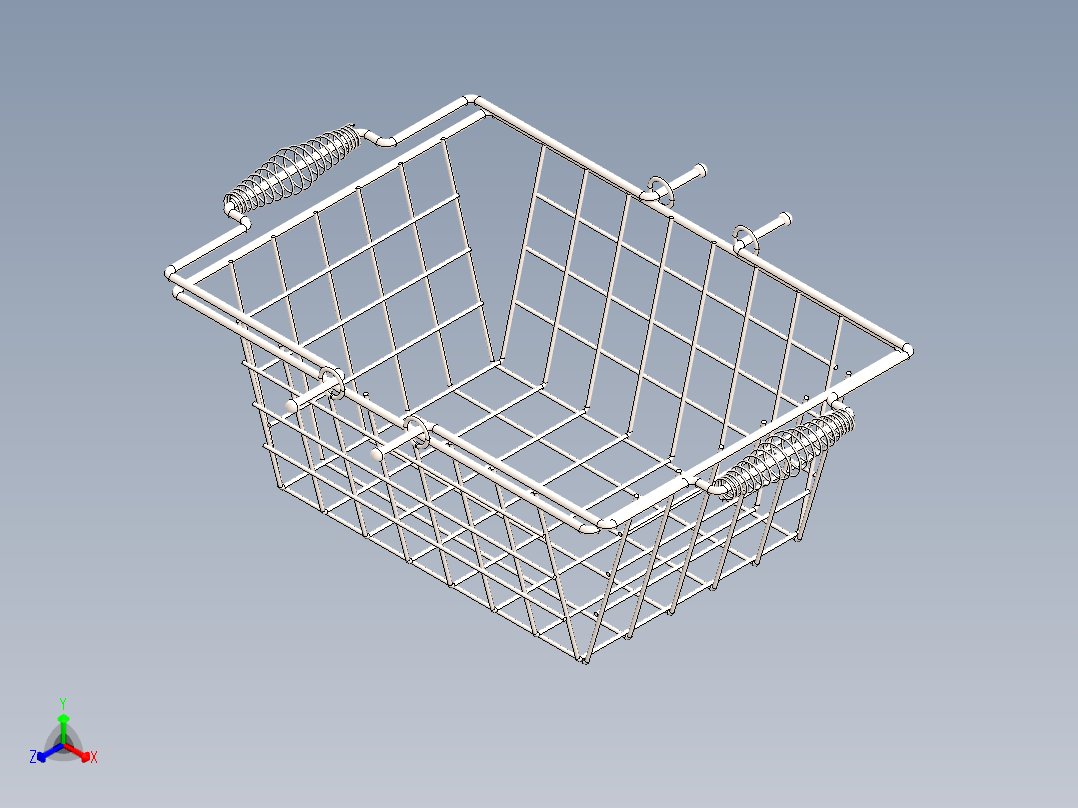 不锈钢网篮子3D数模图纸 STEP格式正等轴测图