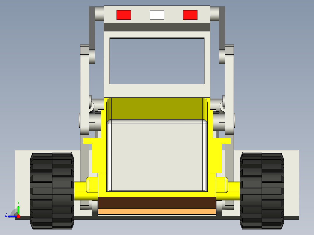 挖掘装载机3D模型右视图