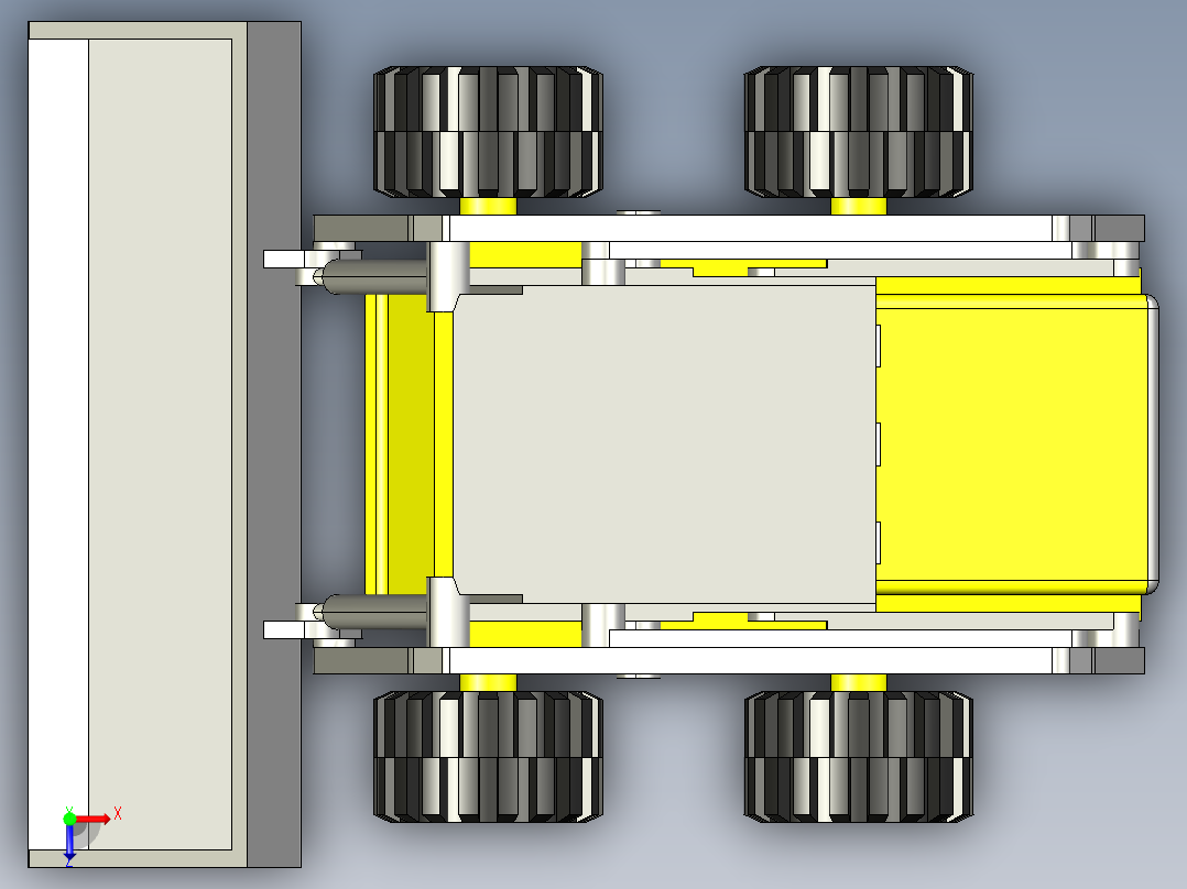 挖掘装载机3D模型俯视图