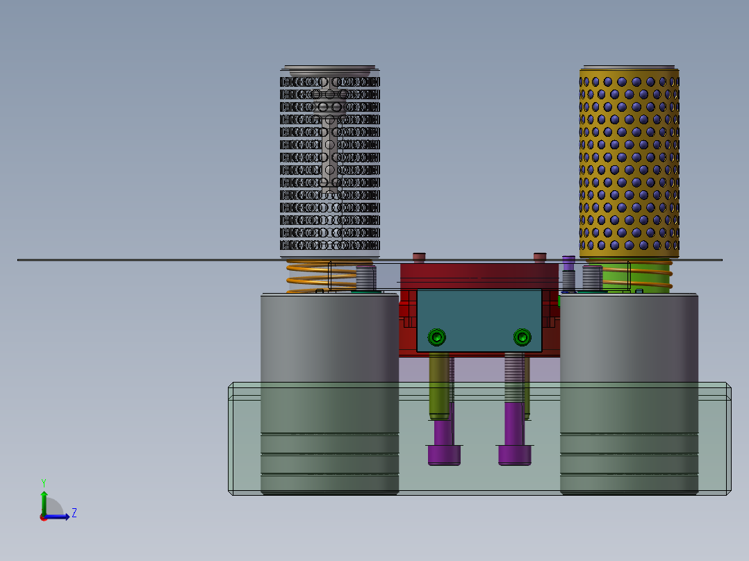 上下四导柱复合冲裁模具左视图