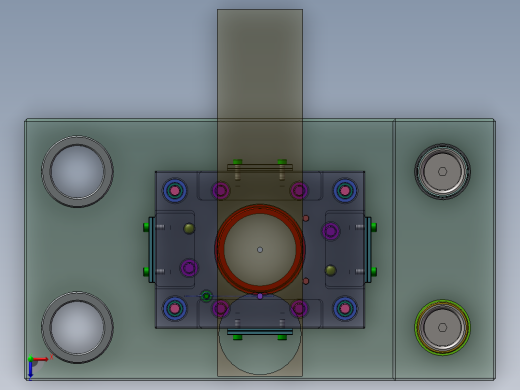 上下四导柱复合冲裁模具俯视缩略图