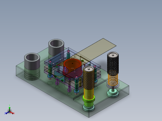 上下四导柱复合冲裁模具正等轴测缩略图