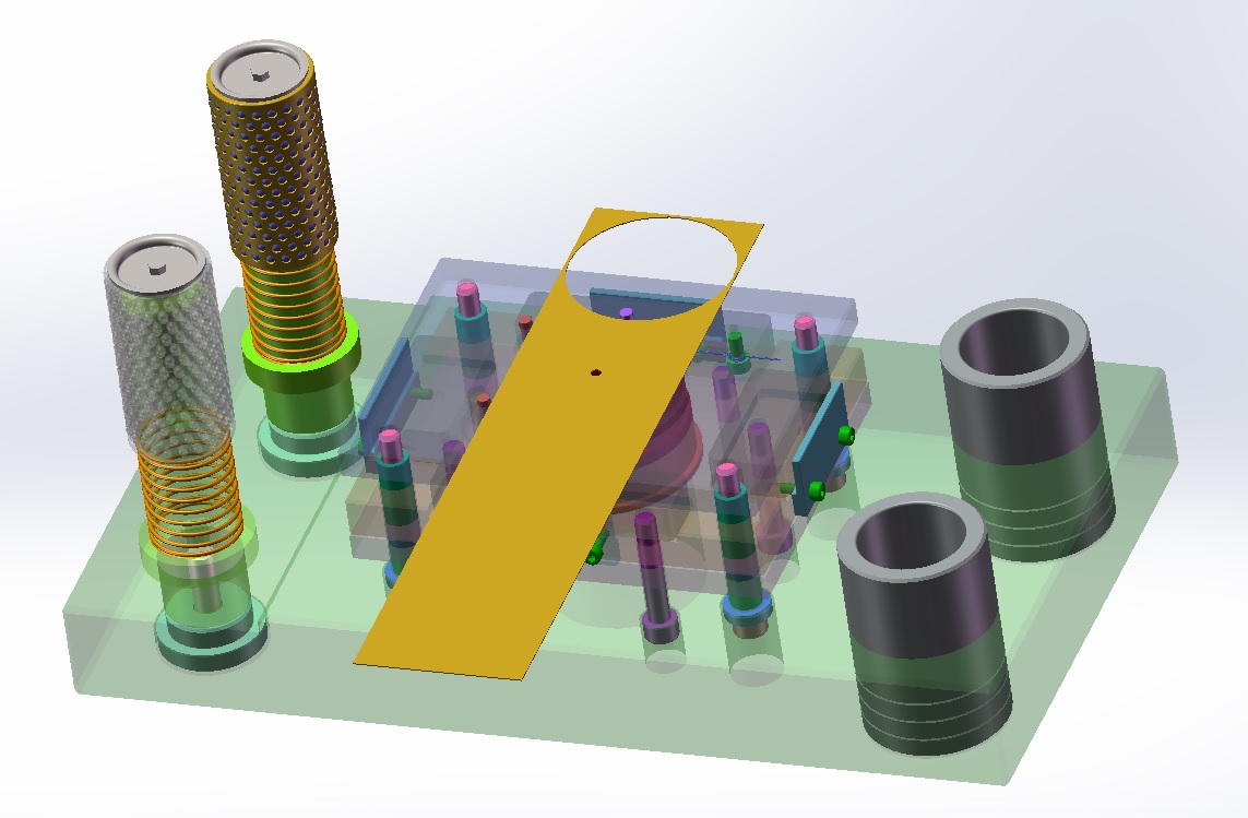 上下四导柱复合冲裁模具