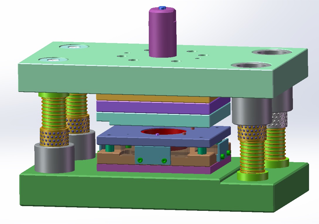上下四导柱复合冲裁模具