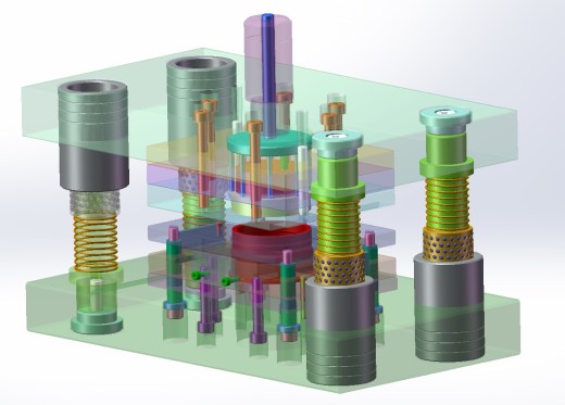 上下四导柱复合冲裁模具缩略图