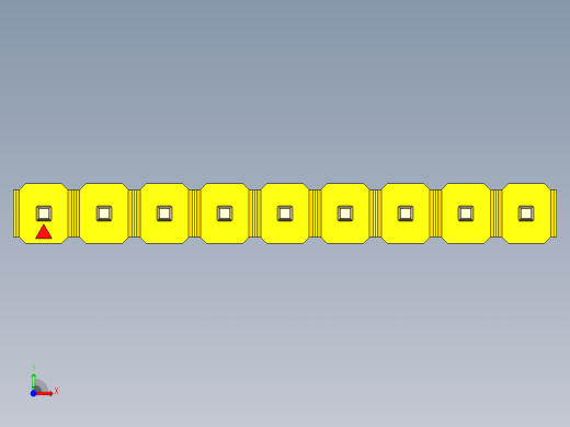 彩色公头100mil（2.54mm）系列-DS1021_yellow_1x09p_100mil_Type19_rev1.0前视缩略图