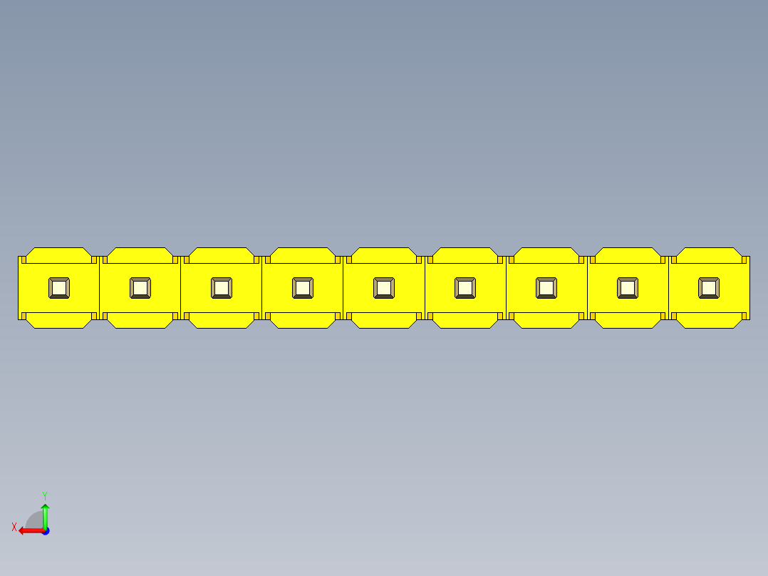 彩色公头100mil（2.54mm）系列-DS1021_yellow_1x09p_100mil_Type19_rev1.0后视图