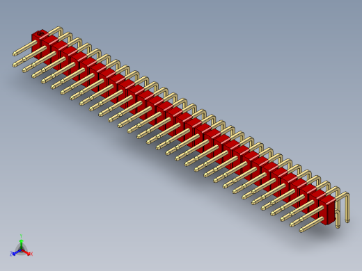 彩色公排针 100mil 2.54mm 系列-DS1022_red_2x31p_100mil_TypeD_rev1.0