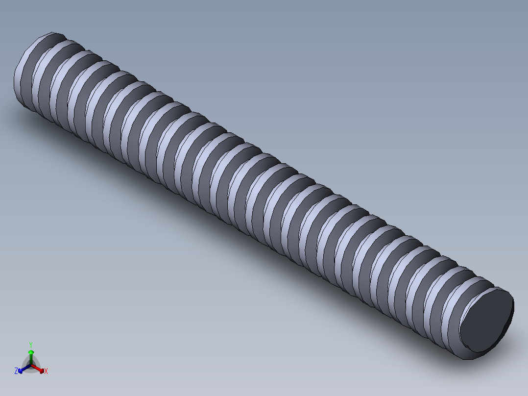 公制 （ISO） 梯形螺钉-TR26x8x200.SLDPRT正等轴测图