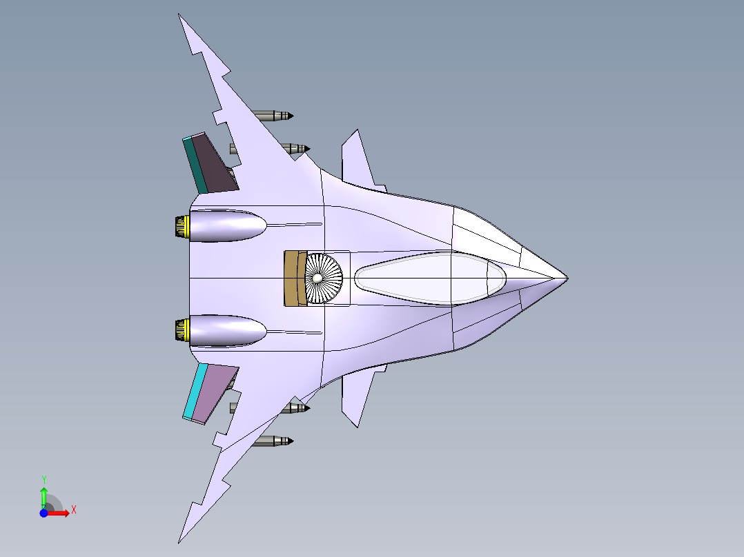 战斗机模型前视图