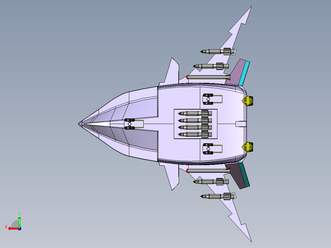 战斗机模型后视图