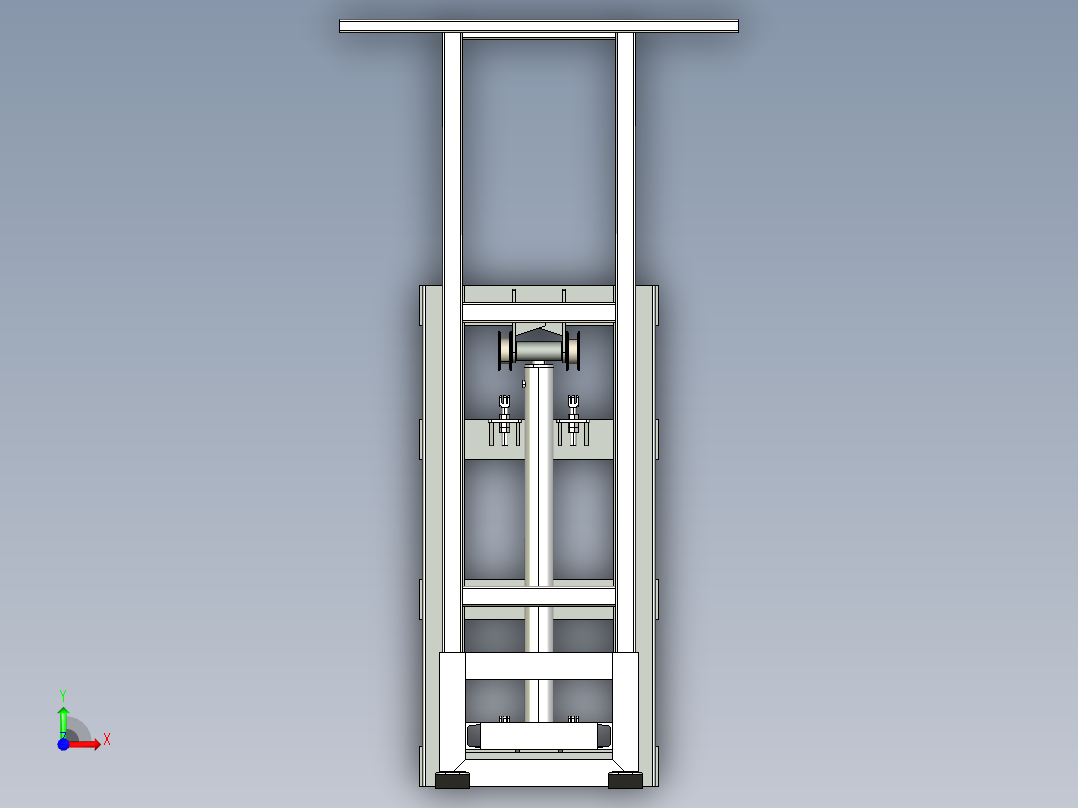拖拉机叉车提升机构前视图