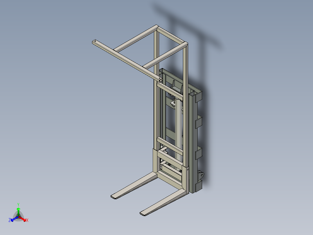拖拉机叉车提升机构正等轴测图
